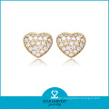 Lovely Heart Shaped Golden Silver Jewelry Set (SH-J0156)